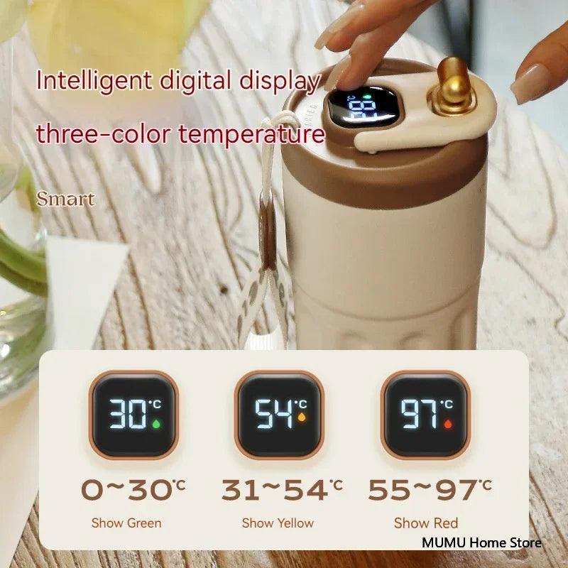 Bottle With Led Temperature Display Smart Thermos