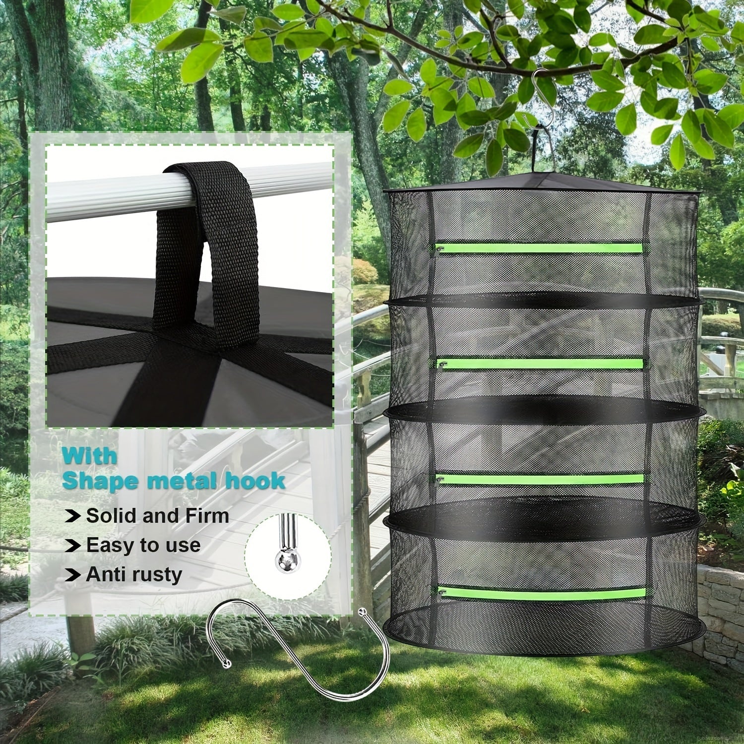 Hanging Plant Mesh Drying Rack (4-Tier)