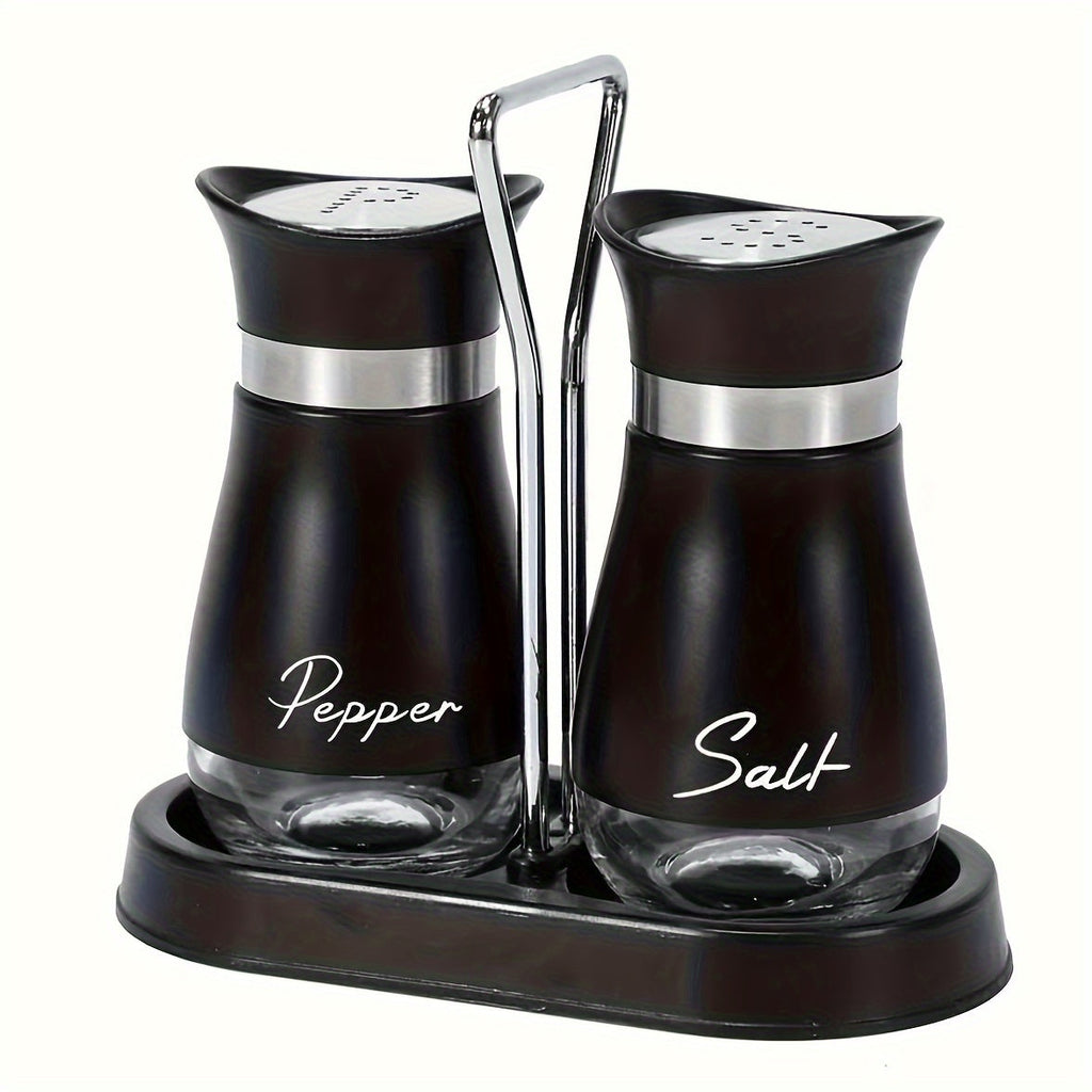 Salt And Pepper Shaker Set With Stand Stainless Steel