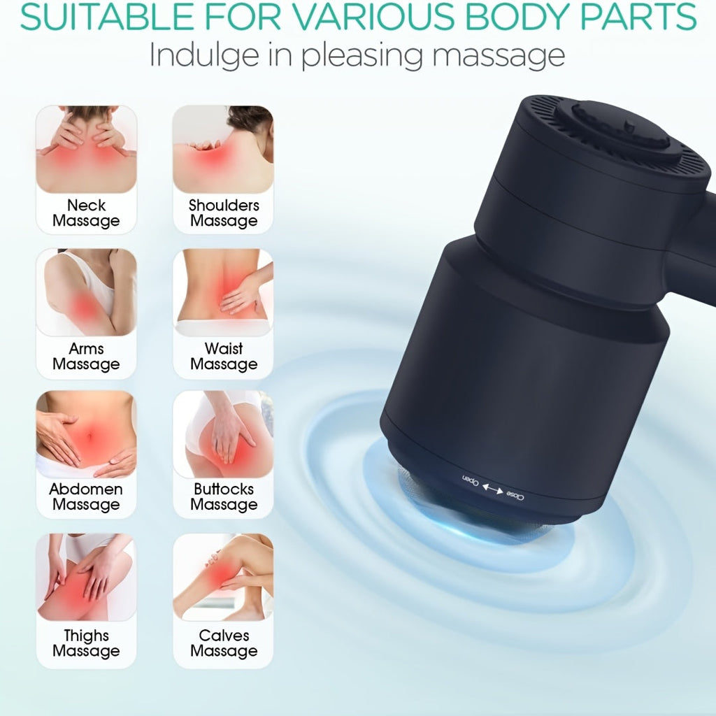 Cordless Handheld Body Massager With 5 Replaceable Heads(Black)