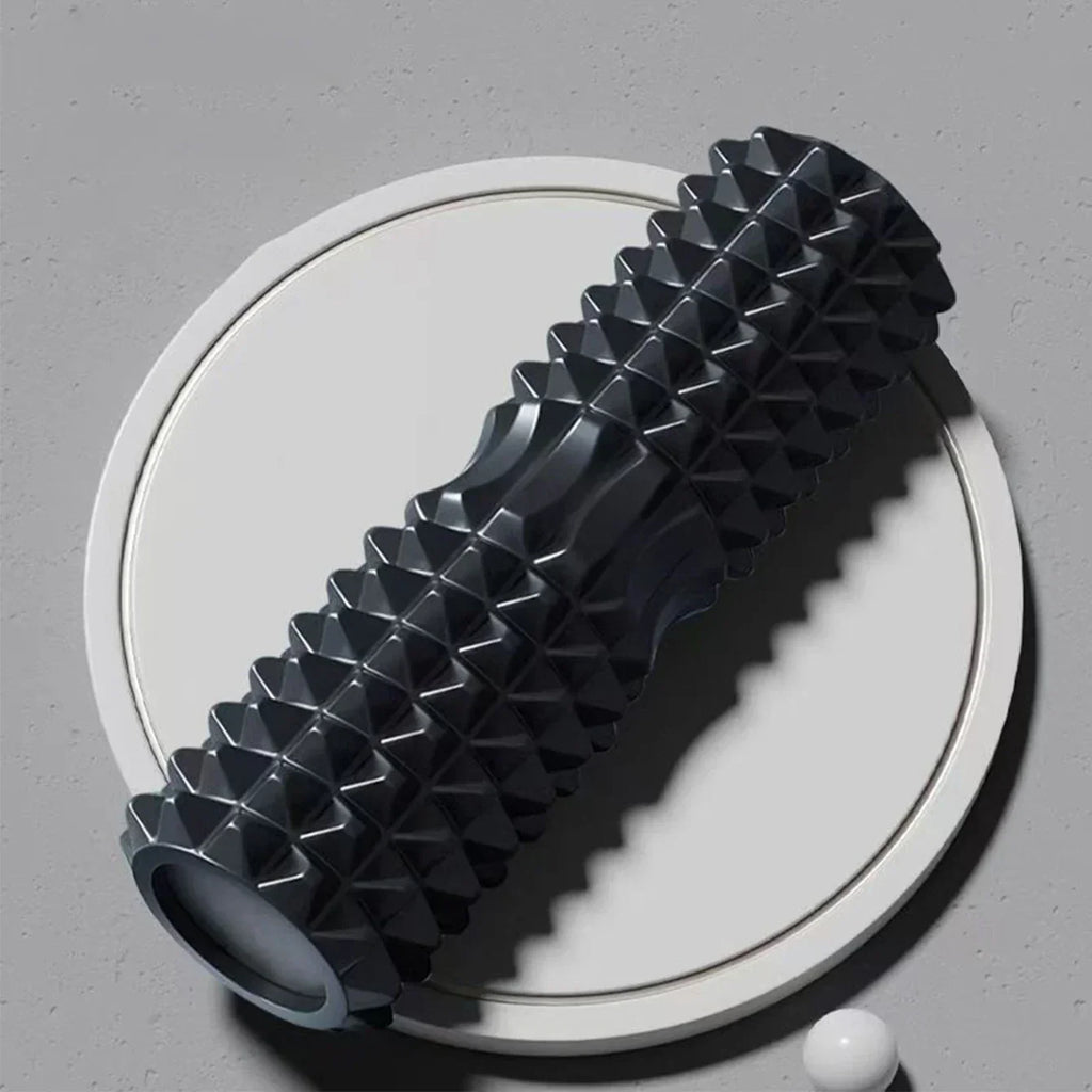 Yoga Foam Roller For Muscle Massage & Pilates Black, 45Cm