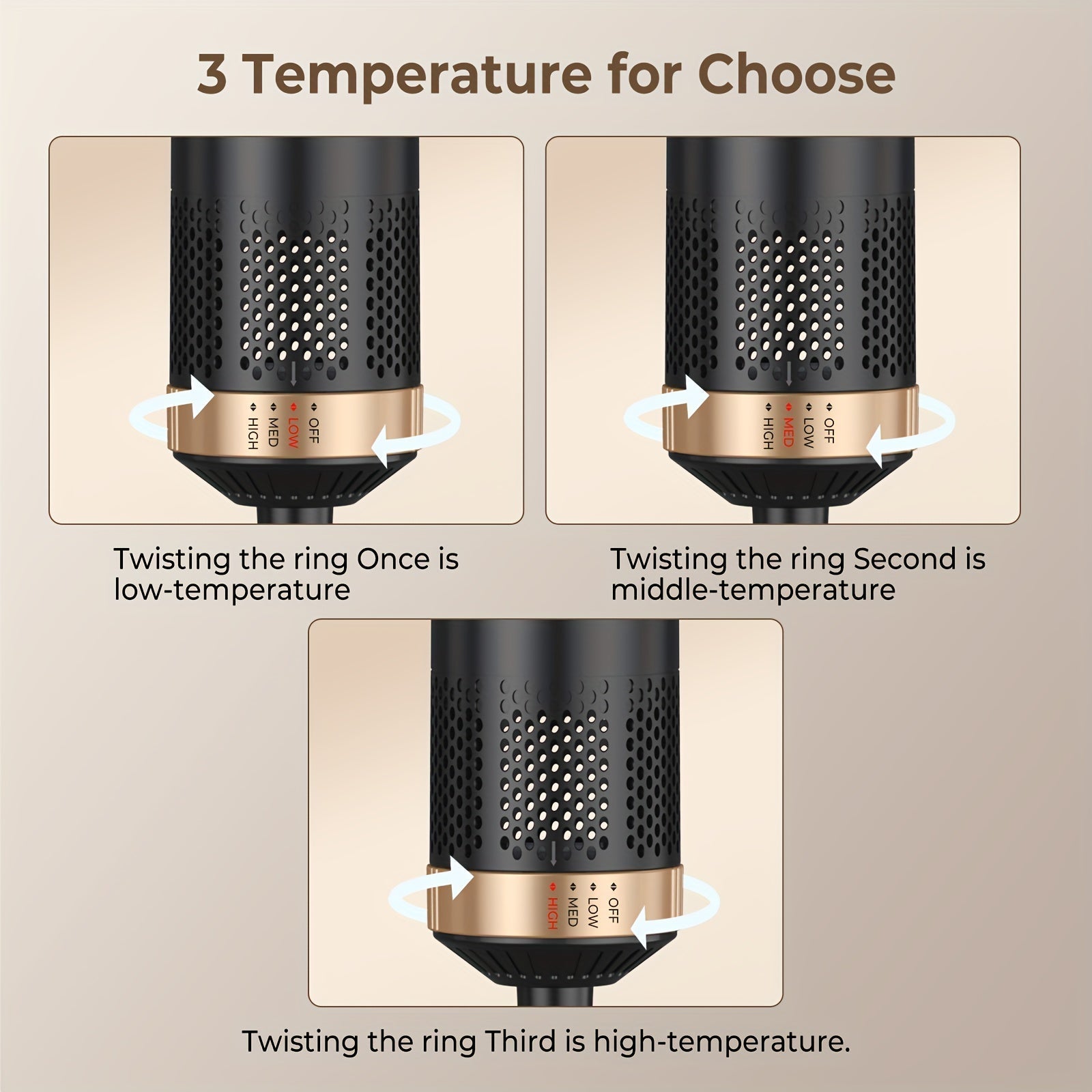 5-in-1 Hair Styler Hot Air Brush with 60000RPM