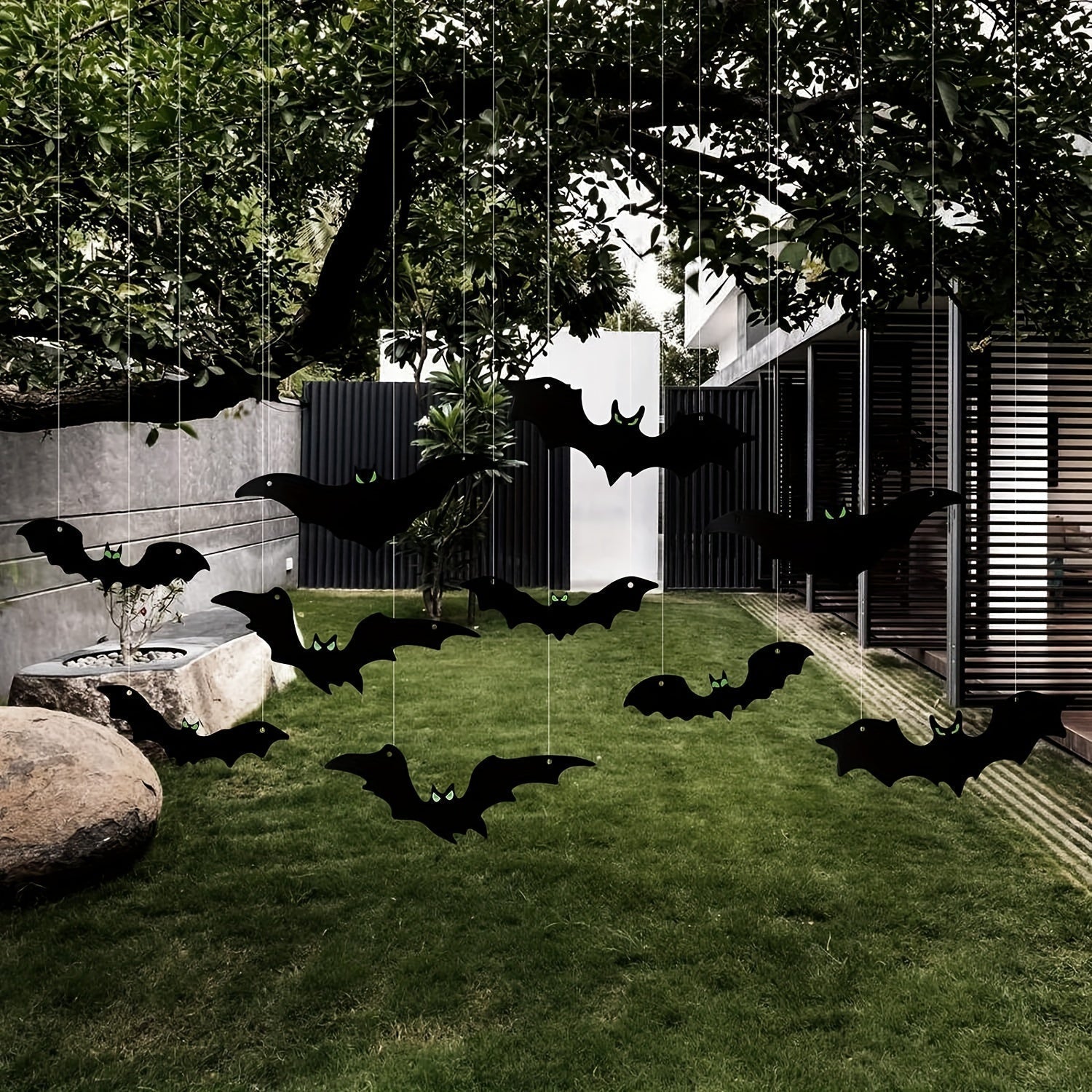 Halloween Glow Bats with Hanging Decor (20pcs)