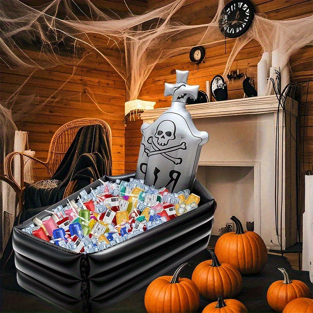 Tombstone Halloween Decoration with Pirate Skull