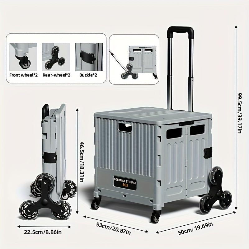 Outdoor Foldable Storage Box with Wheels & Handle