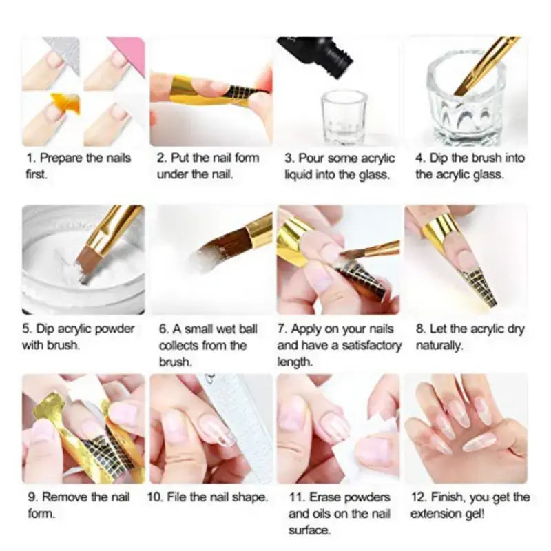 UV LED Nail Drill Kit Acrylic Nail Tips and drill Tools - Complete Manicure and Pedicure Set for Beginners