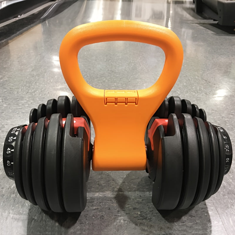 1Pc Fitness Adjustable Kettlebell Grip - Portable Weightlifting Handle(Orange)