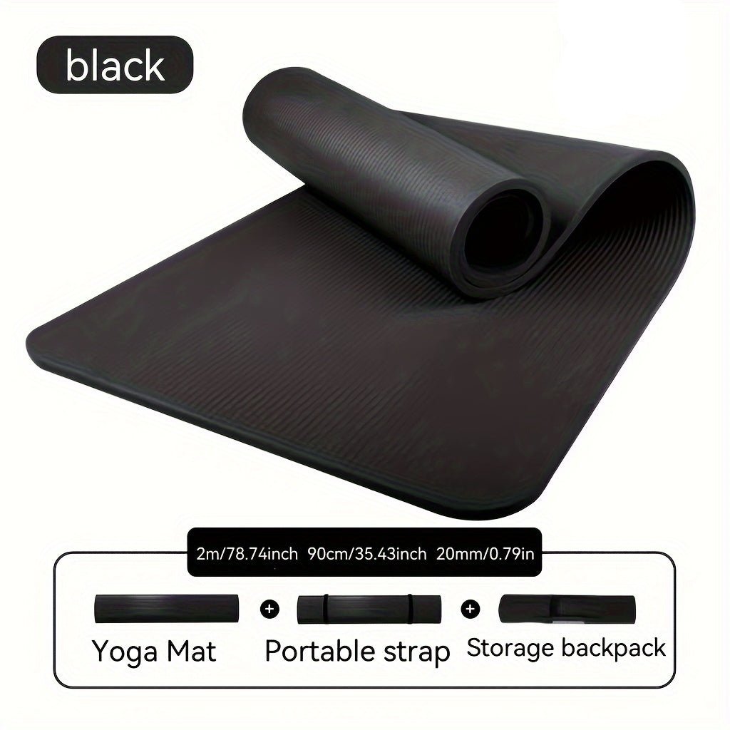 Extra-Large, Thick Non-Slip Yoga Mat High-Grip 20Mm Honeycomb Foam(Black)