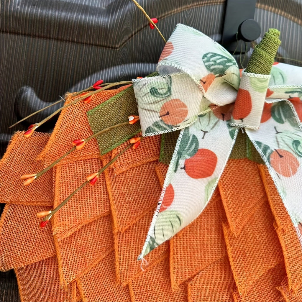 Halloween Pumpkin Wreath Door Decoration