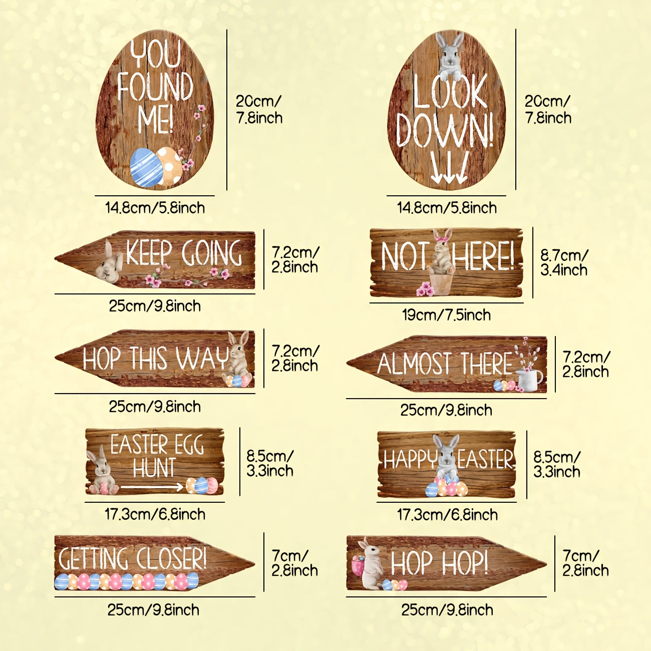 20pcs Vintage Easter Bunny Yard Signs Decorations