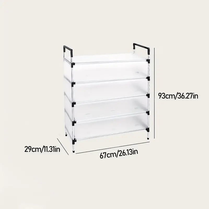 Say goodbye to dusty shoes with this convenient dustproof storage shelf
