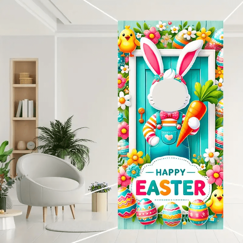 Easter Bunny Photo Backdrop Polyester