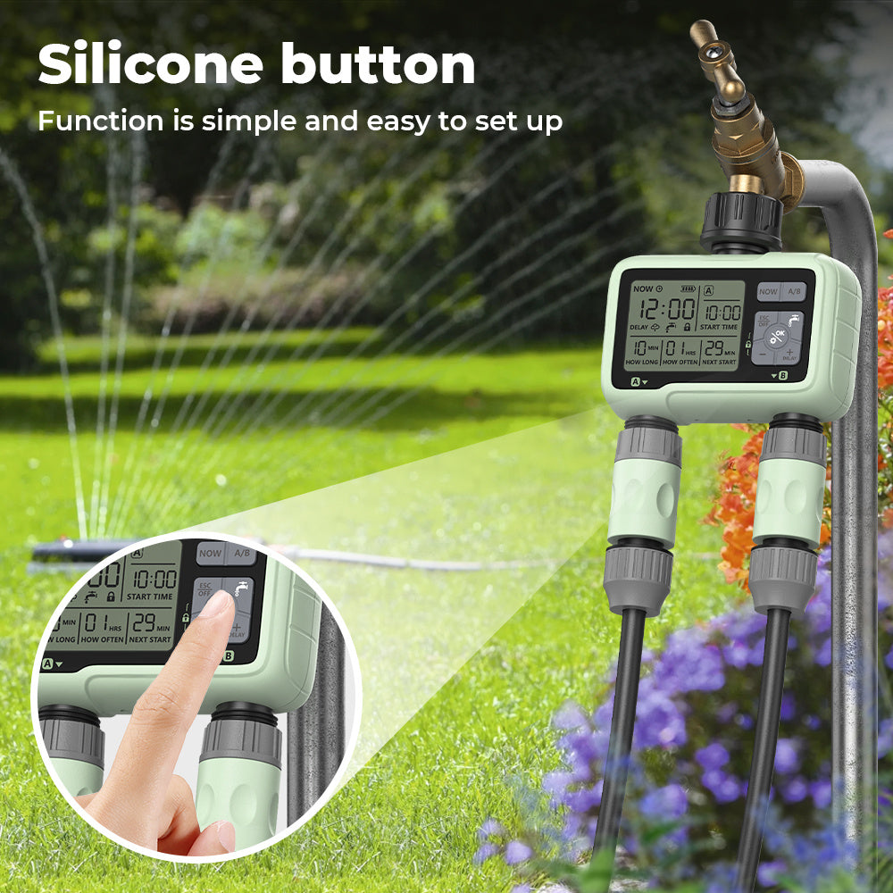 Dual-Outlet Water Timer for Automatic Irrigation