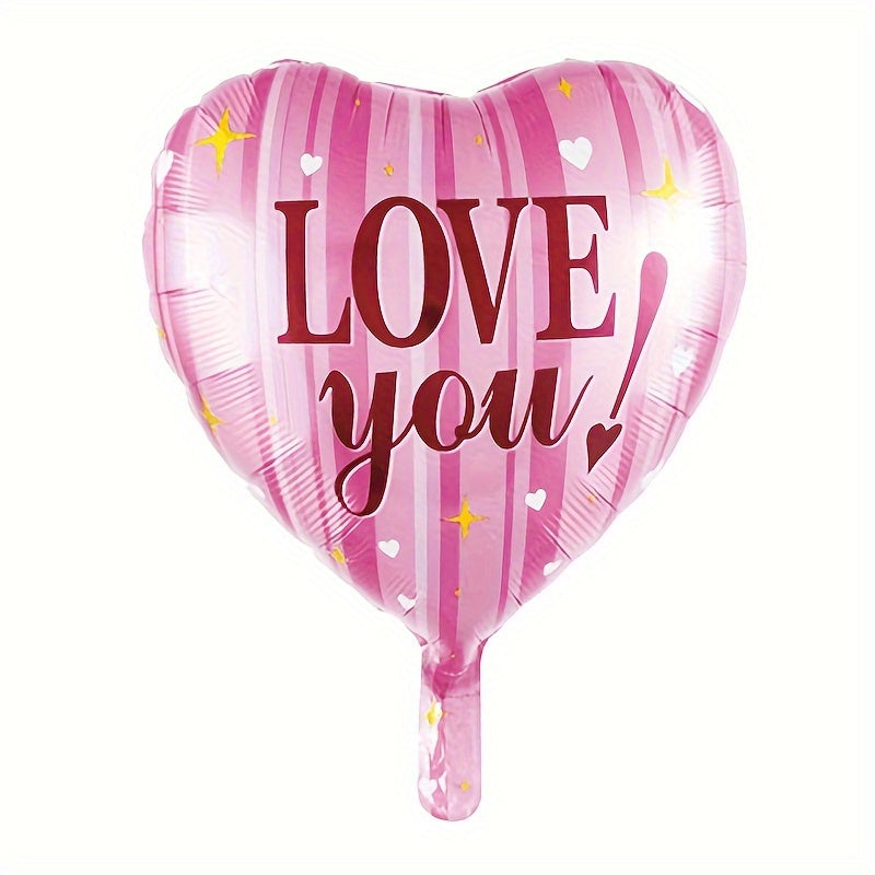 10Pcs Heart-Shaped Foil Balloons Valentine'S Party Decor