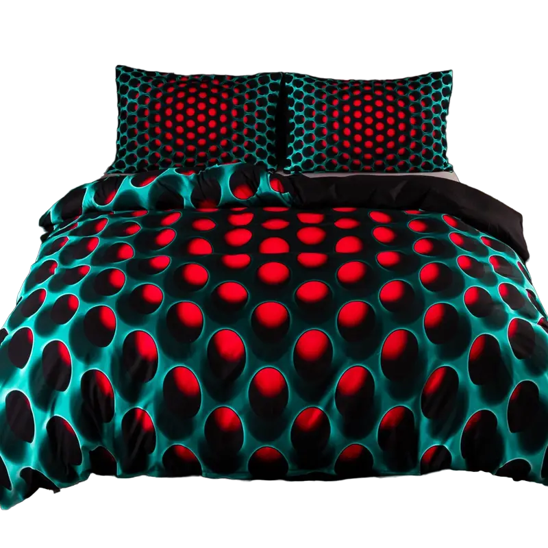 Vibrant Dreams Y2K Stereoscopic Bedding Set - 3-Piece Colorful Duvet Cover Set (Queen Size)