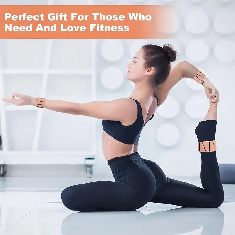 1 Pair Silicone Weighted Wristbands & Ankle Straps, 2lbs/907.18g - Salmon Pink