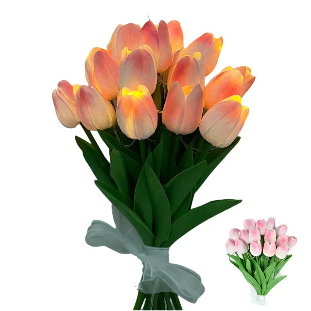 10Pcs Led Tulip Artificial Flowers Bouquet For Home Decoration