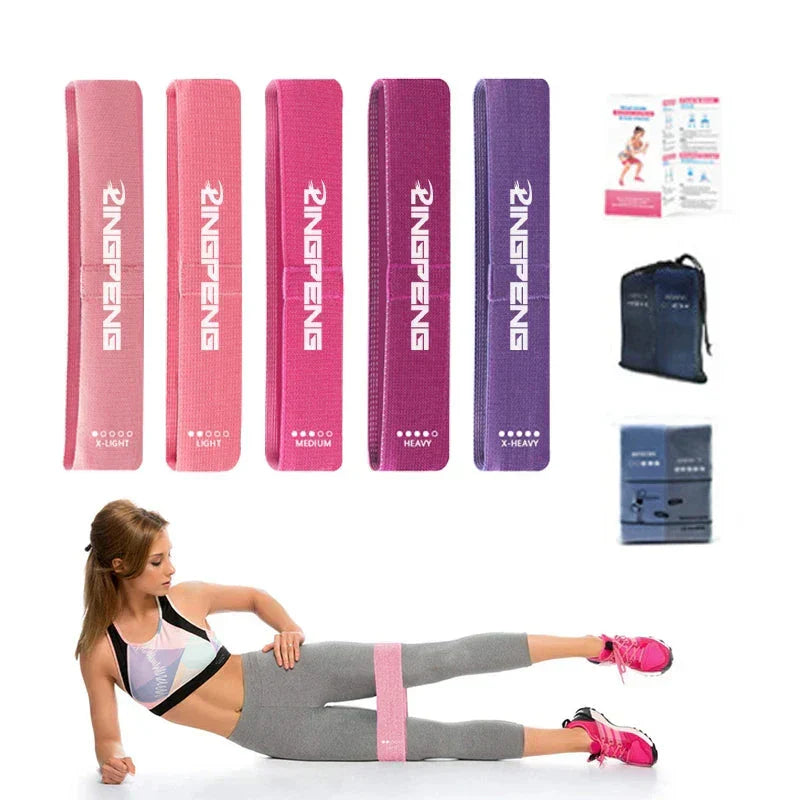 5 Braided Resistance Bands Set For Glutes & Legs