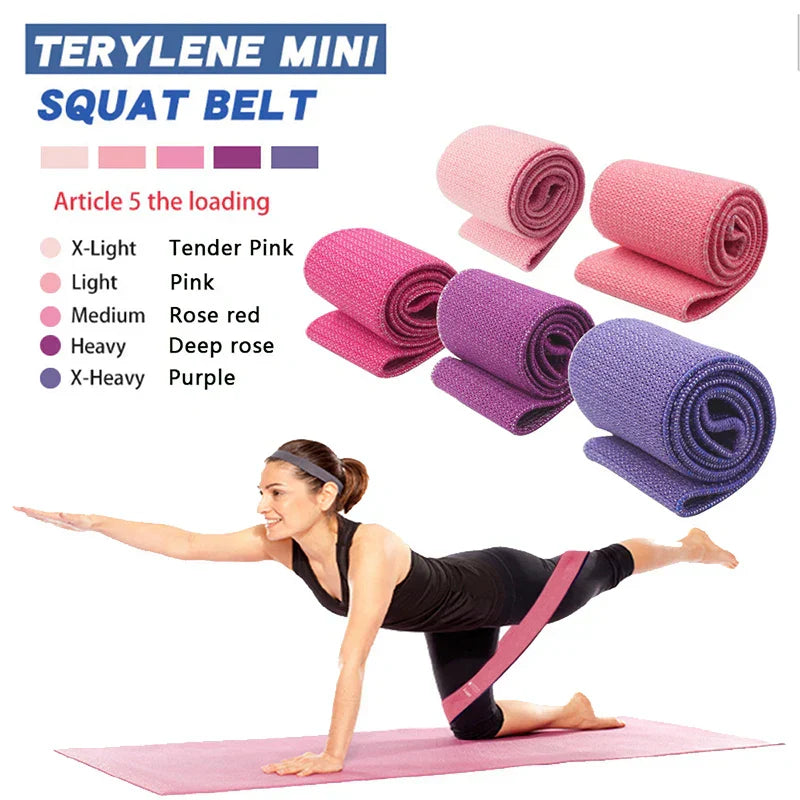 5 Braided Resistance Bands Set For Glutes & Legs
