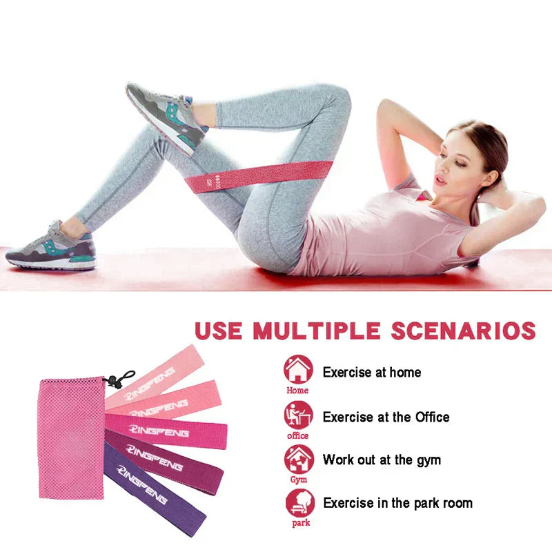 5 Braided Resistance Bands Set For Glutes & Legs