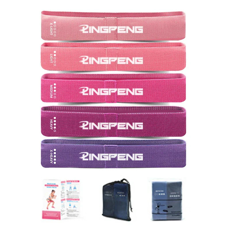 5 Braided Resistance Bands Set For Glutes & Legs