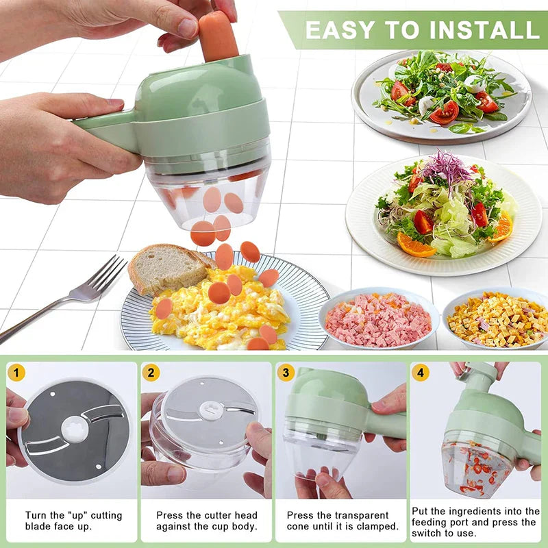 5-In-1 Electric Vegetable Cutter Set – Rechargeable