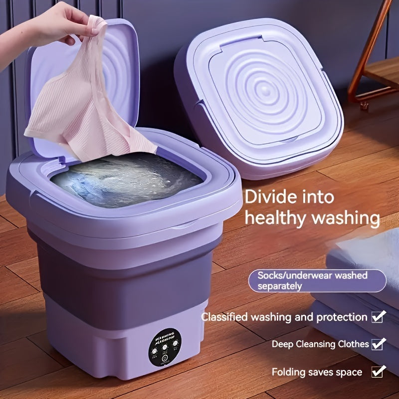 Collapsible Mini Washing Machine 8L for Travel & Home