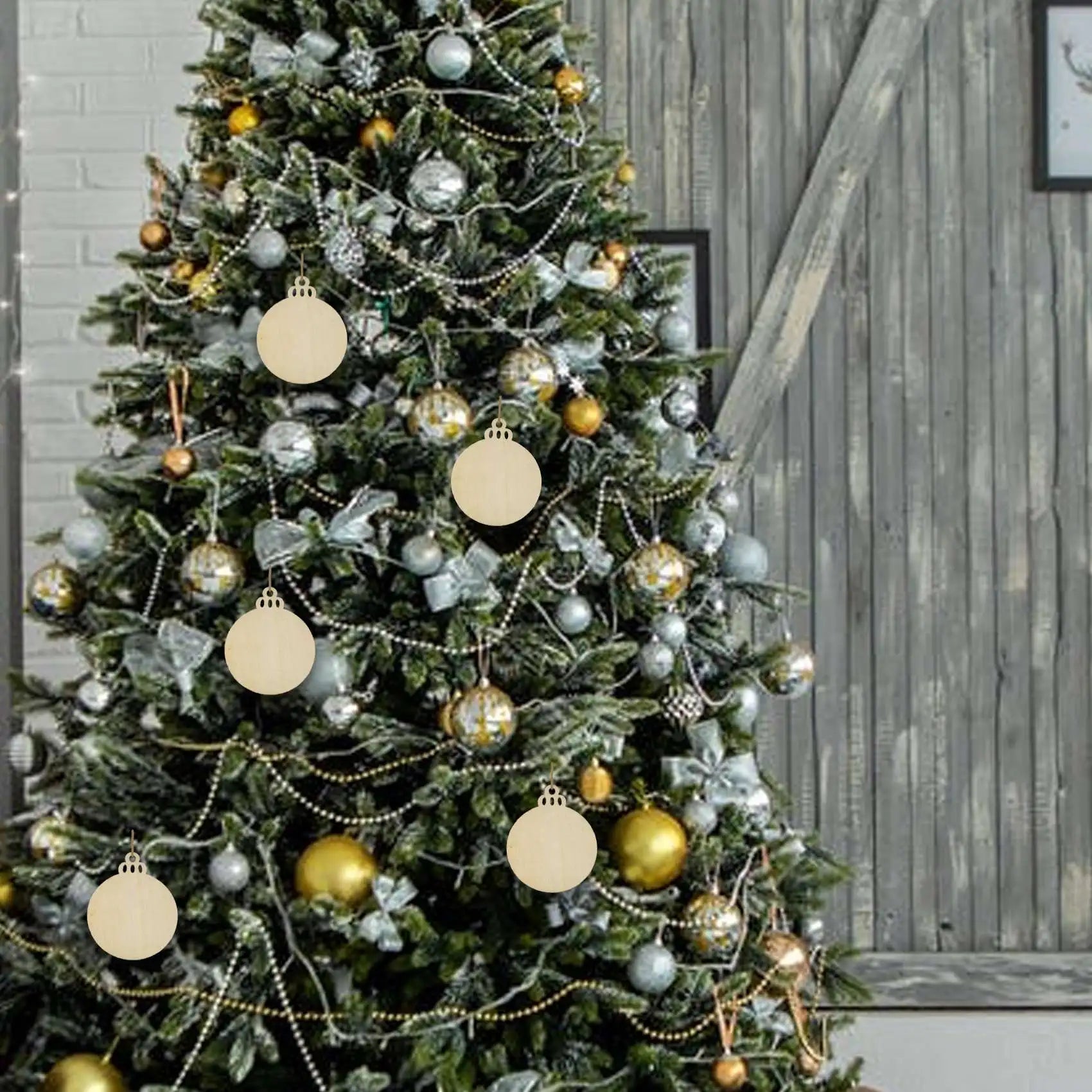 Diy Wooden Round Bauble Ornaments With Twines