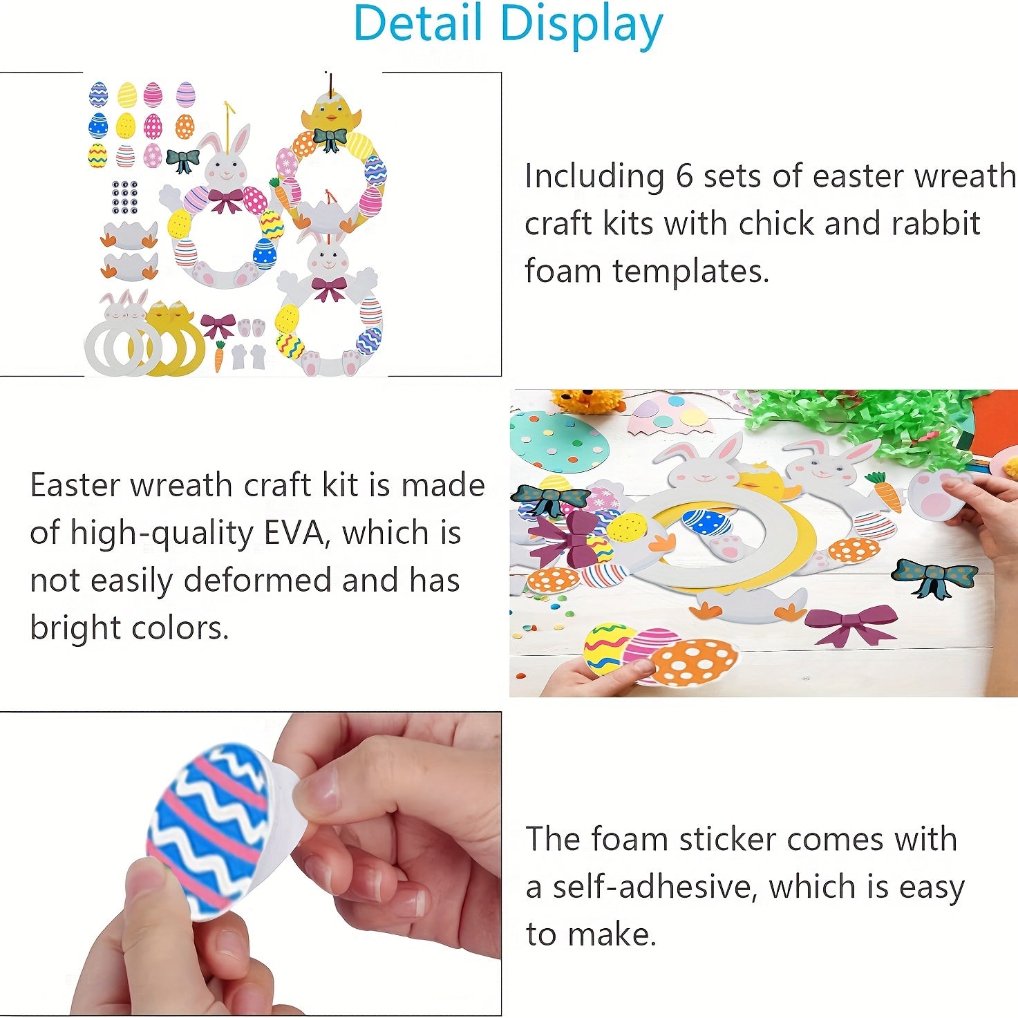 Easter Bunny & Chick Wreath Making Kit EVA Craft Set