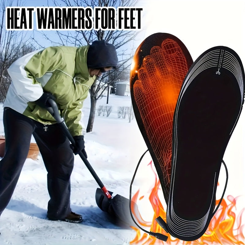 USB Heated Insoles with Overheat Protection & Storage Bag