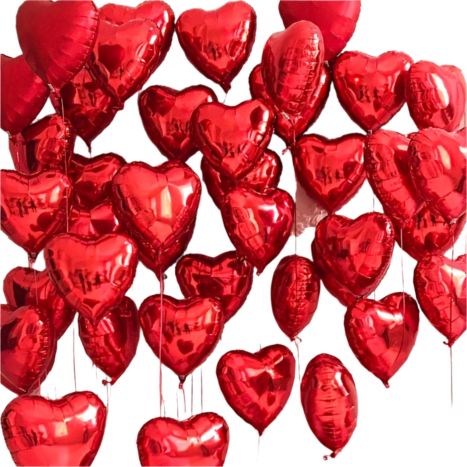 15Pcs Red Heart Love Aluminum Balloons