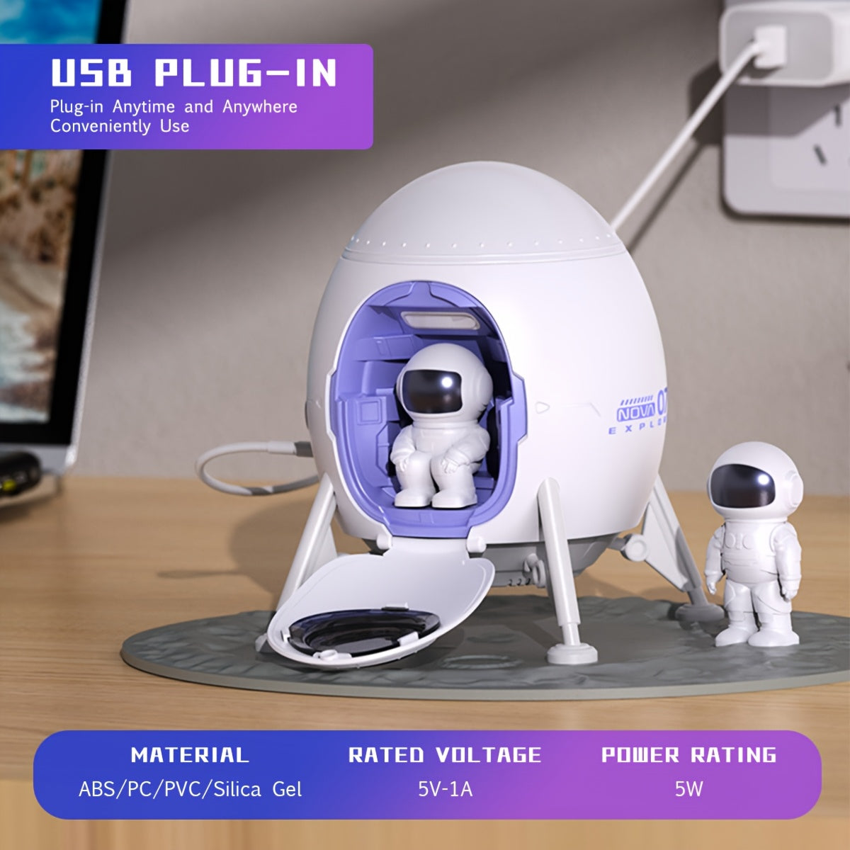 Astronaut Galaxy Projector with Lunar Mat