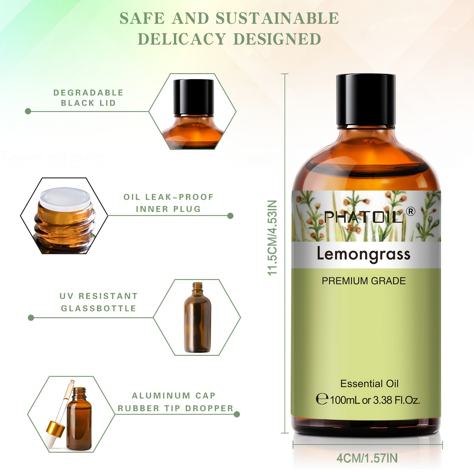 Lemongrass Essential Oil 100Ml For Diffusers & Humidifiers