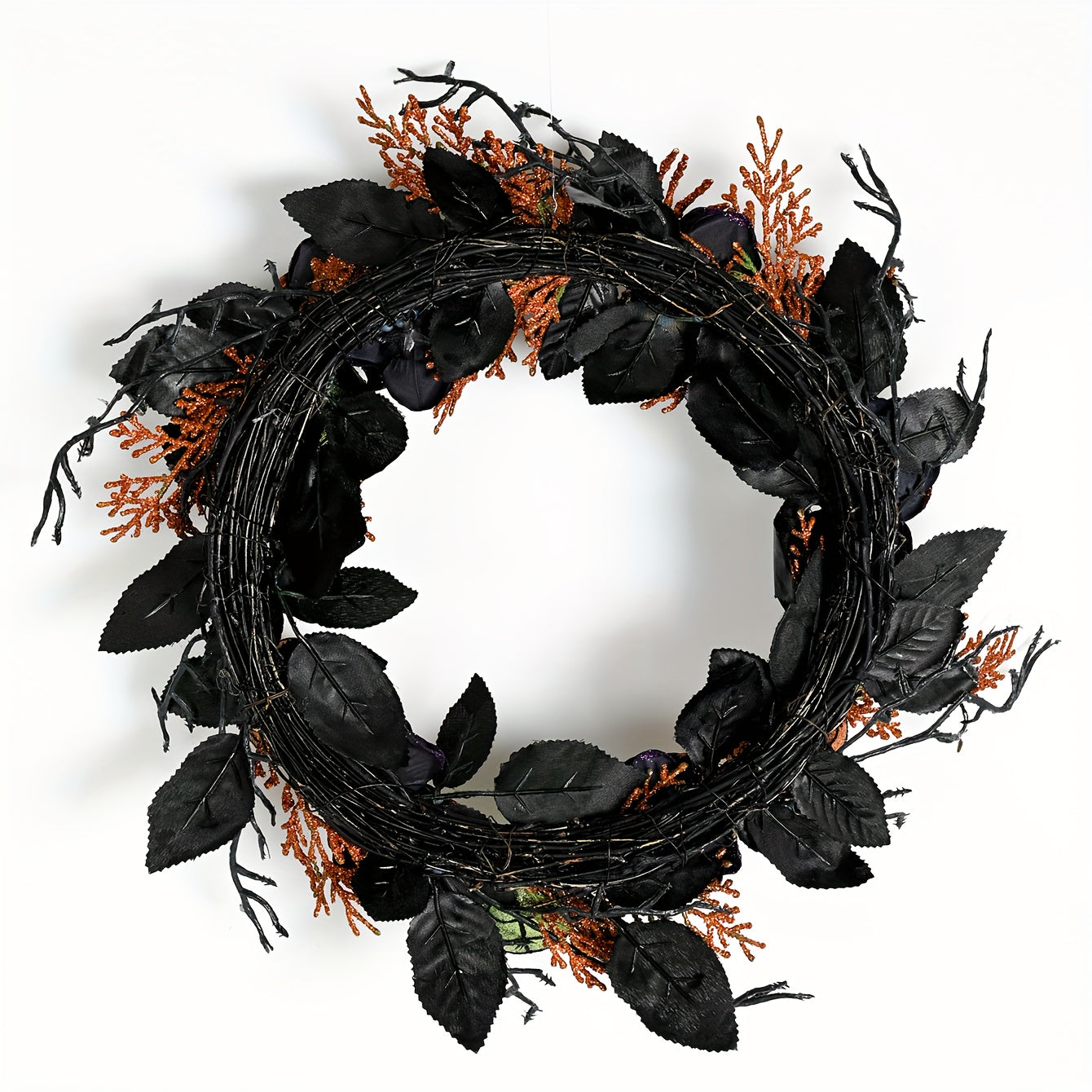Halloween Wreath Roses and Spider Design