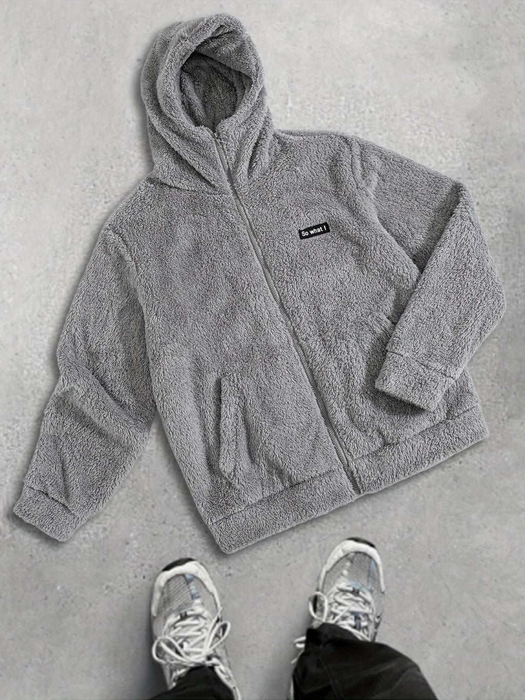 Men's Plush Hooded Zip Cardigan