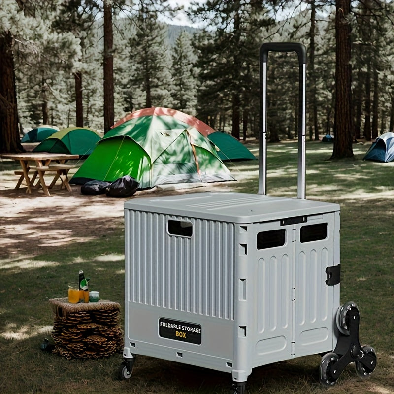 Outdoor Foldable Storage Box with Wheels & Handle