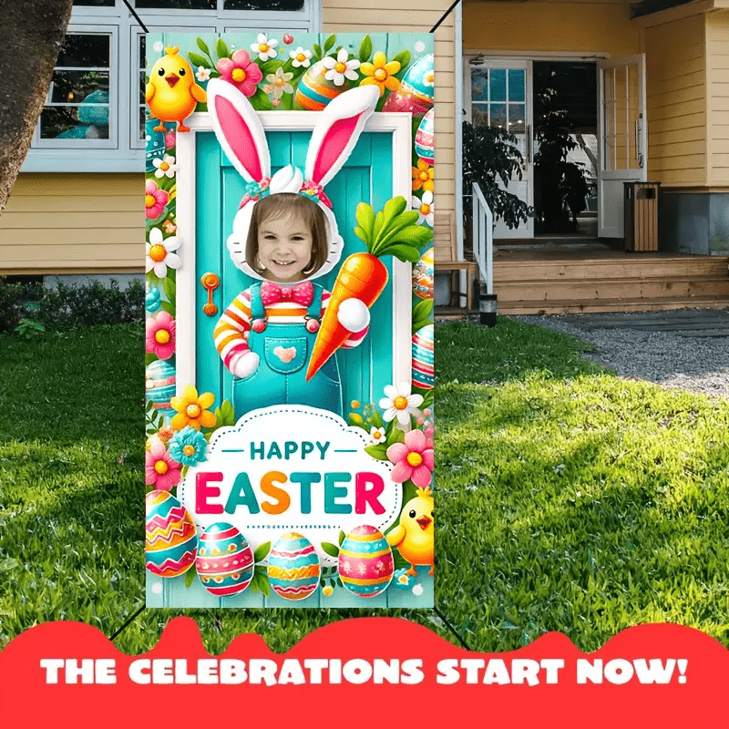 Easter Bunny Photo Backdrop Polyester