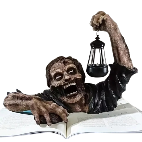 Undead Illumination: Zombie Garden Statue with Lamp