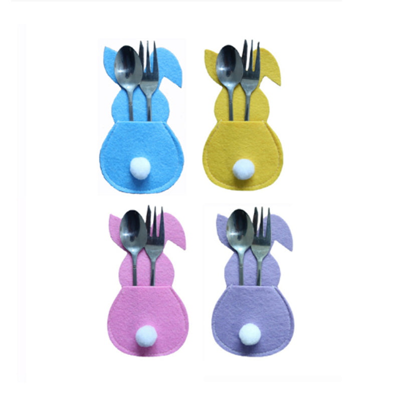 4Pcs Easter Bunny Cutlery Holder Set