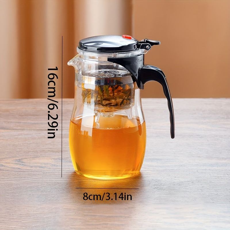 Easy-Press Glass Tea Infuser One-Touch Brewing