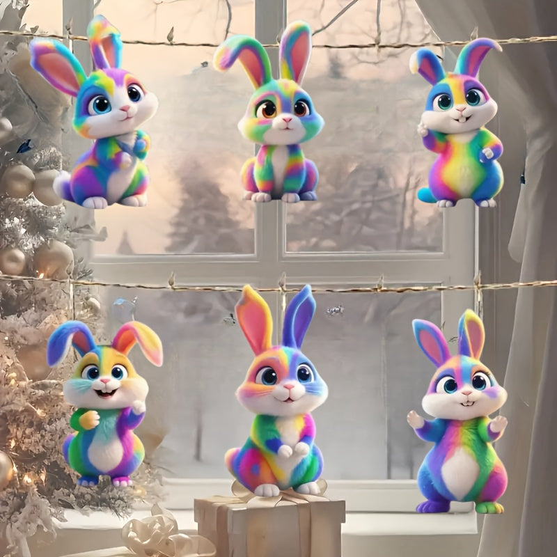 6pcs Colorful Rabbit Easter Decorations