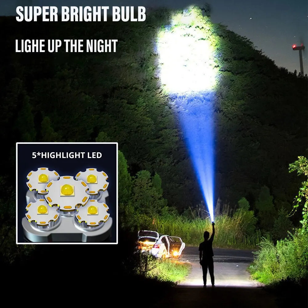 High Power Rechargeable LED Camping Flashlight