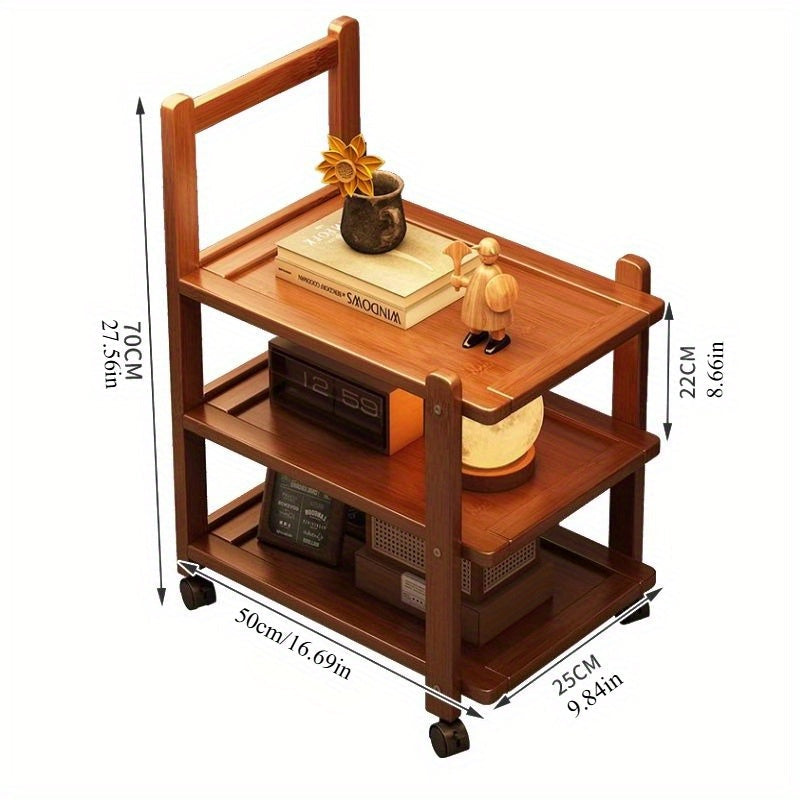 Solid Wood Side Table with Storage