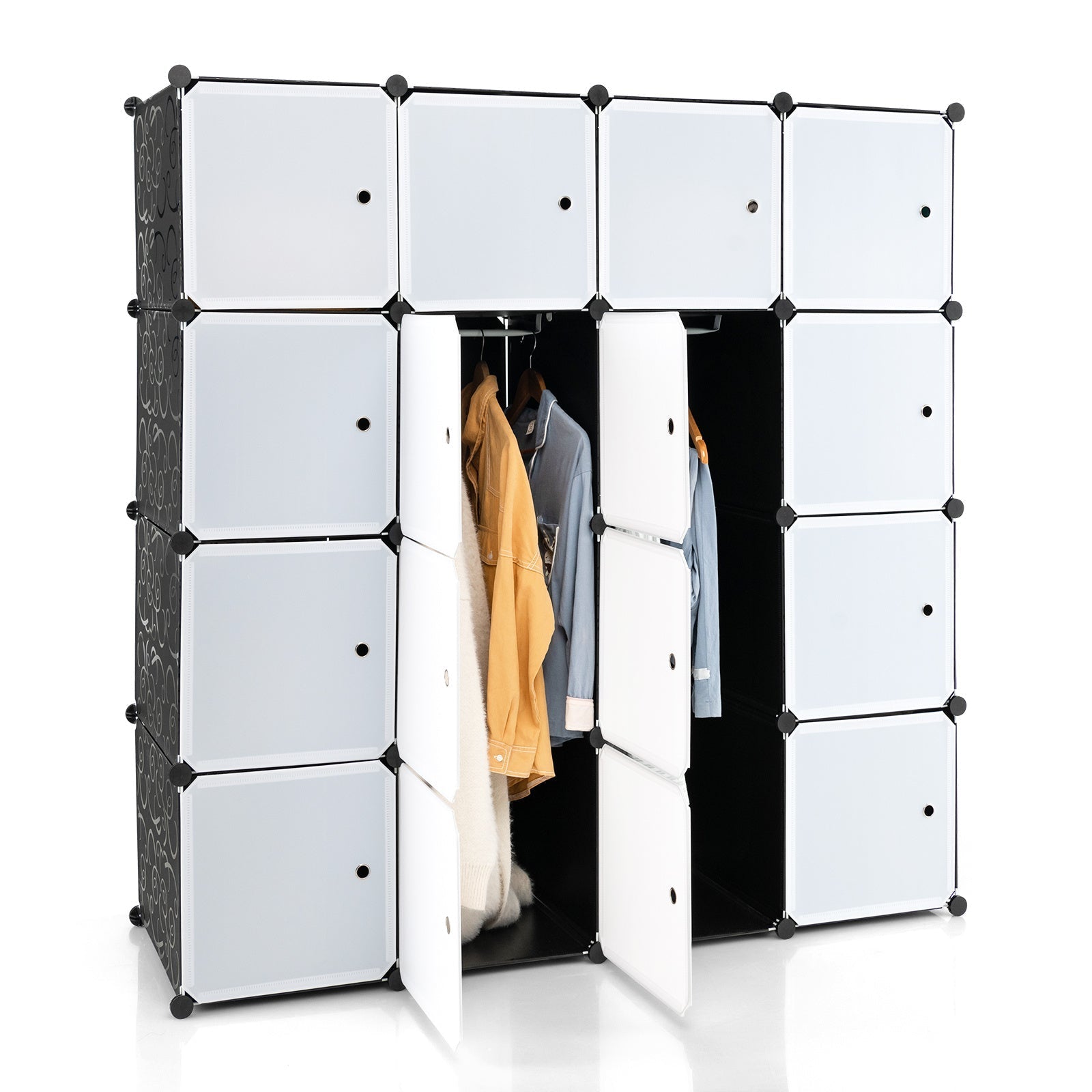 Storage Wardrobe Closet with Hanging Rods