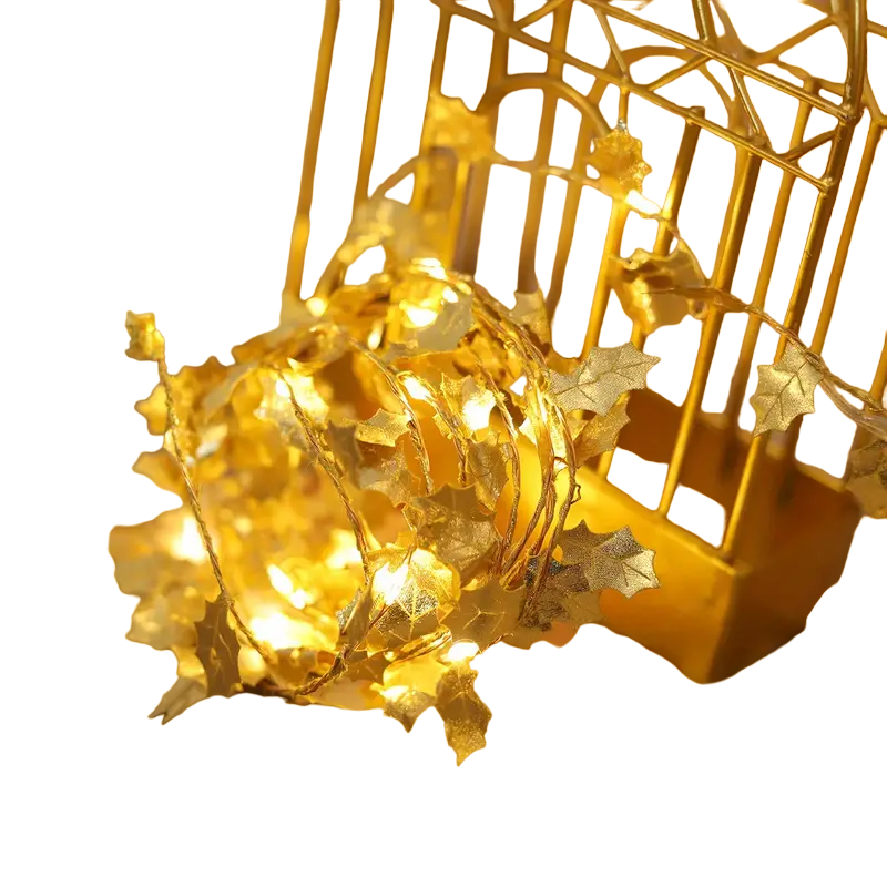 1-Pack LED Golden Leaf Fairy Lights - Firefly Starry Lights
