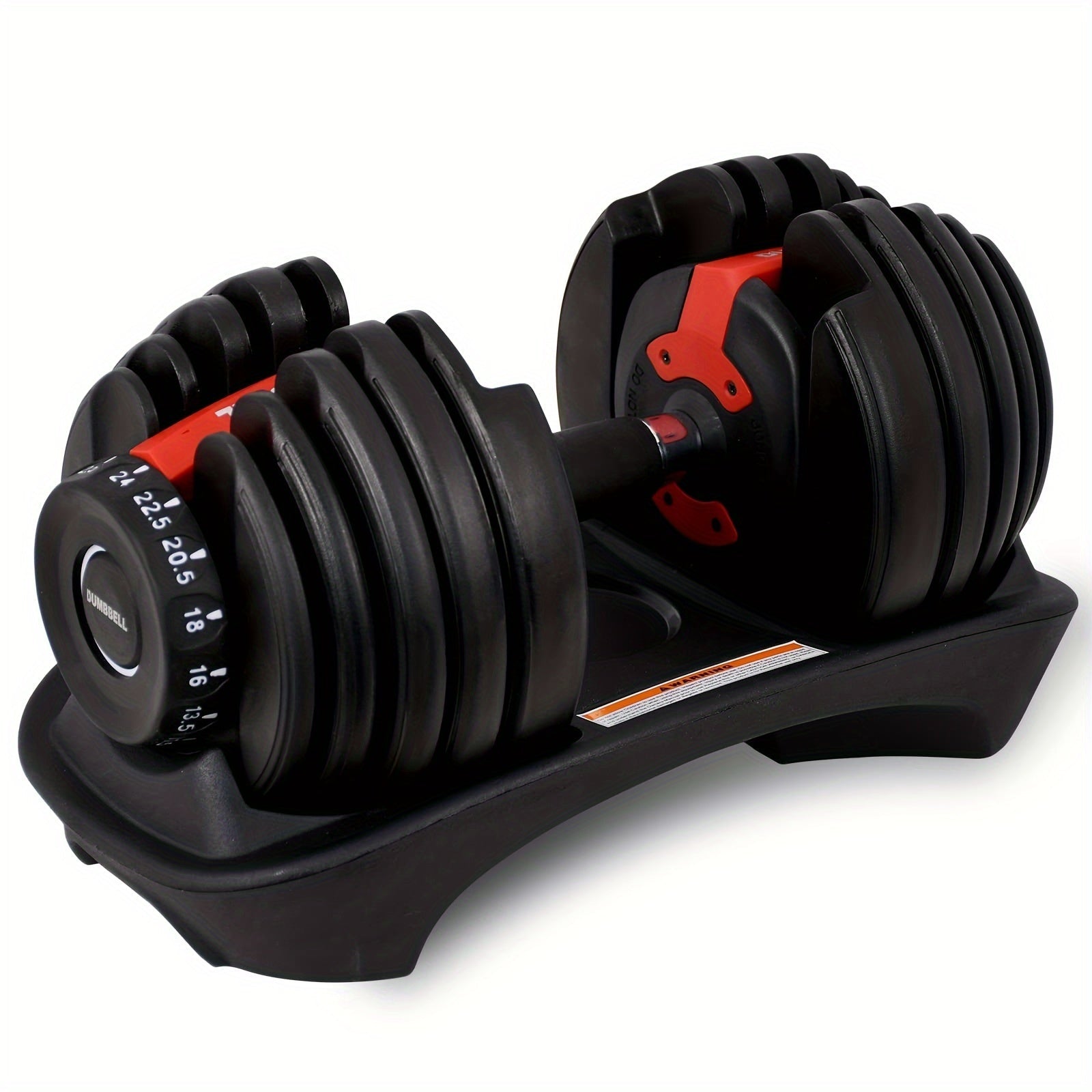 Adjustable Dumbbell 24Kg With Anti-Slip Metal Handle(Black)
