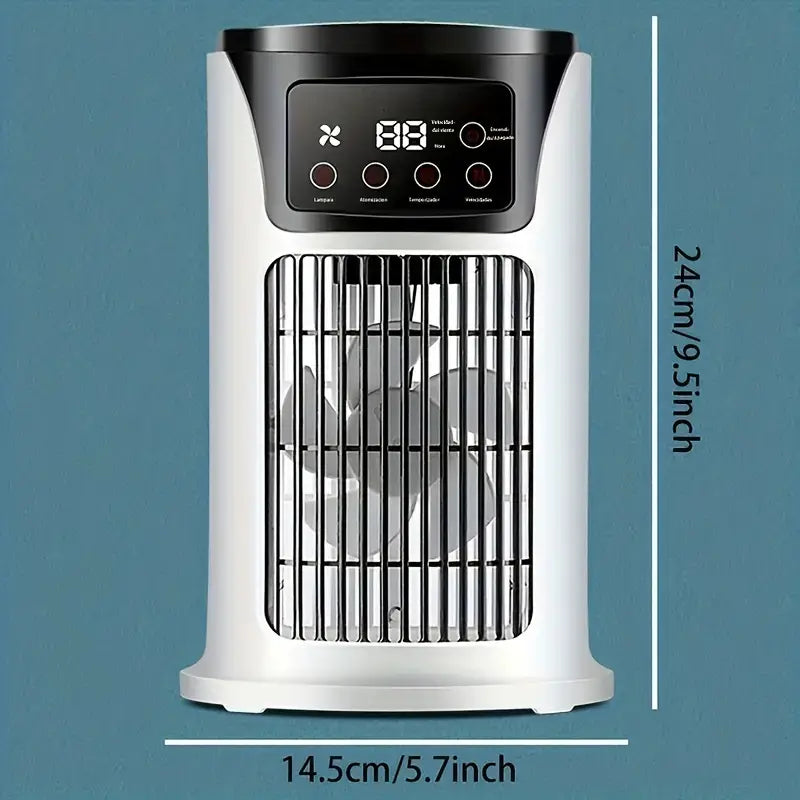 Stay Fresh With Our Portable Smart Fan Featuring 7 Ambient Led Lights