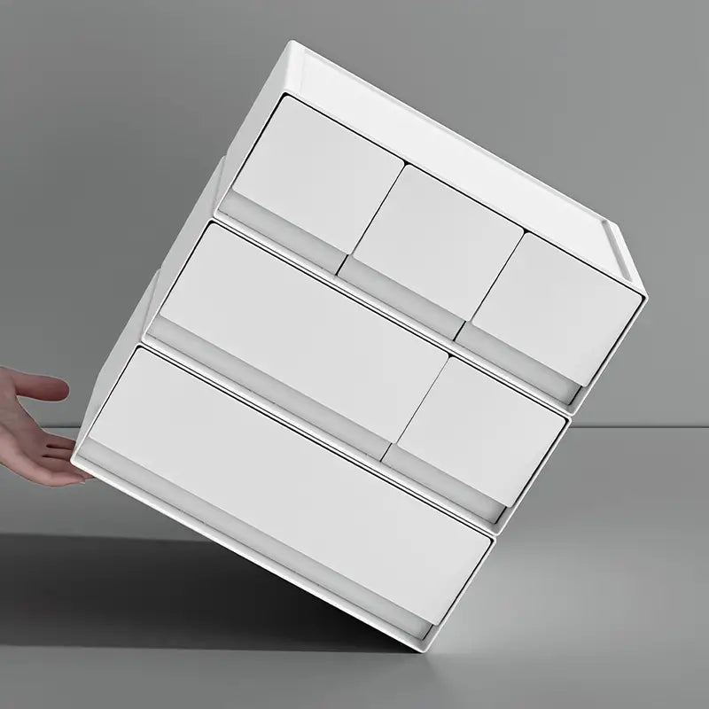 Stackable Bedroom Bedside Drawer Organizer - White (1pc)