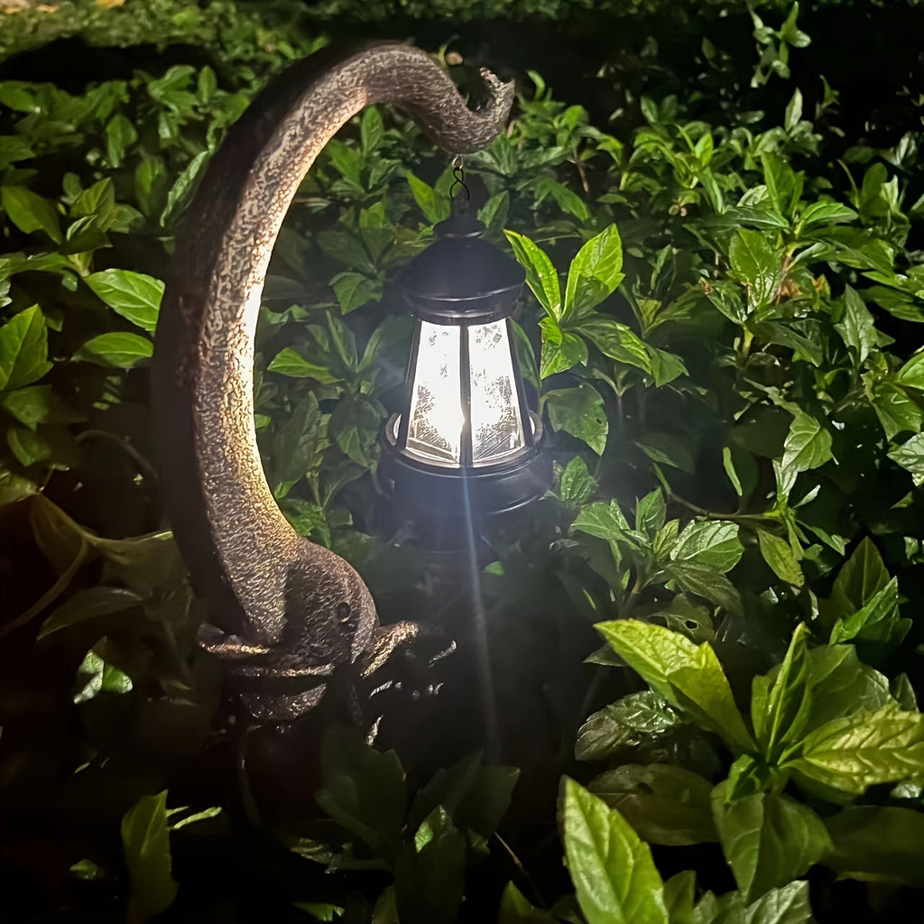 Solar Elephant Garden Light Sculpture With Lantern