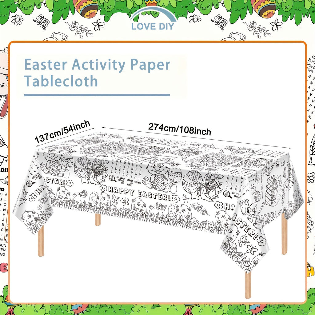 Classic Easter Coloring Table Cover 274x137cm
